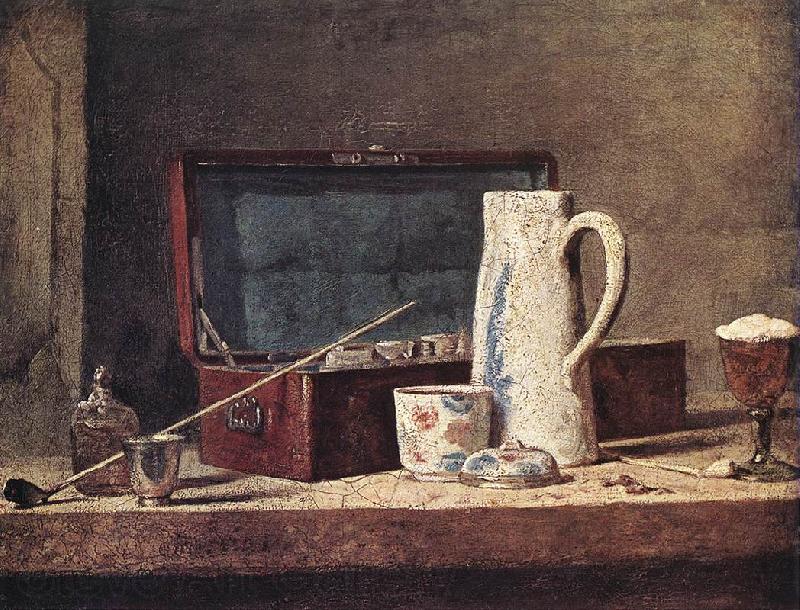 jean-Baptiste-Simeon Chardin Still-Life with Pipe an Jug Spain oil painting art